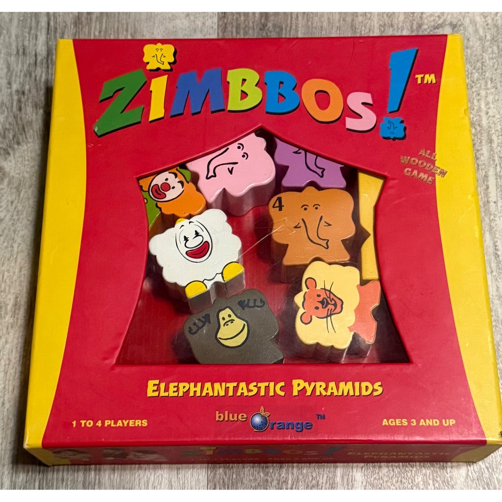 Blue Orange Zimbbos Elephantastic Pyramids Wooden Stacking Game Ages 3+
